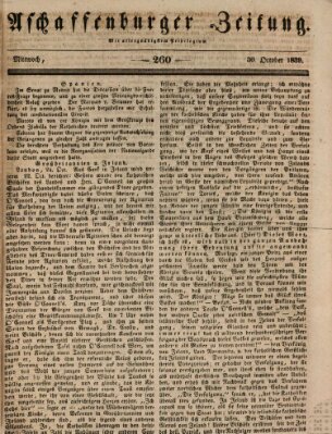 Aschaffenburger Zeitung Mittwoch 30. Oktober 1839