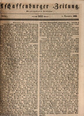 Aschaffenburger Zeitung Freitag 1. November 1839