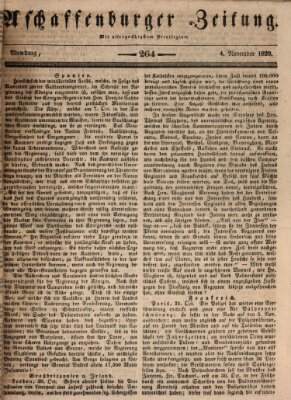 Aschaffenburger Zeitung Montag 4. November 1839