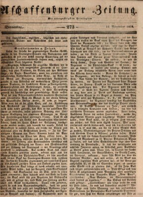 Aschaffenburger Zeitung Donnerstag 14. November 1839