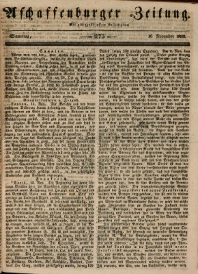 Aschaffenburger Zeitung Samstag 16. November 1839