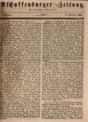 Aschaffenburger Zeitung Dienstag 19. November 1839