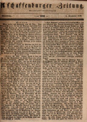 Aschaffenburger Zeitung Montag 2. Dezember 1839