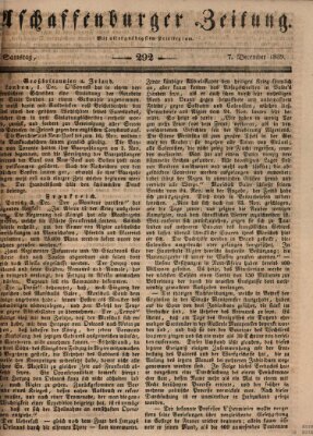 Aschaffenburger Zeitung Samstag 7. Dezember 1839