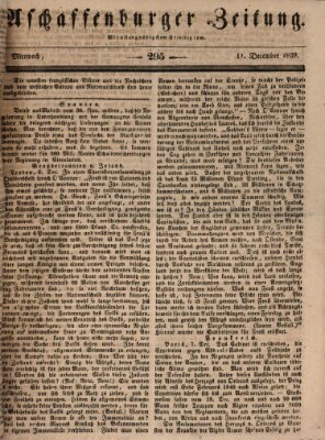 Aschaffenburger Zeitung Mittwoch 11. Dezember 1839