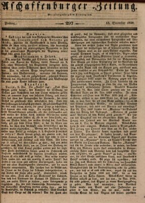 Aschaffenburger Zeitung Freitag 13. Dezember 1839