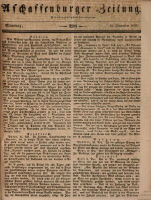 Aschaffenburger Zeitung Samstag 14. Dezember 1839