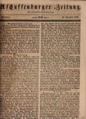 Aschaffenburger Zeitung Montag 16. Dezember 1839