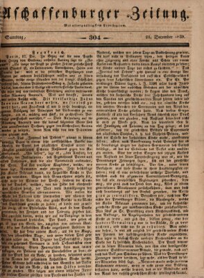 Aschaffenburger Zeitung Samstag 21. Dezember 1839