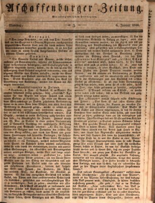 Aschaffenburger Zeitung Montag 6. Januar 1840