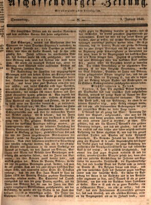 Aschaffenburger Zeitung Donnerstag 9. Januar 1840