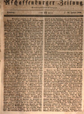 Aschaffenburger Zeitung Dienstag 14. Januar 1840