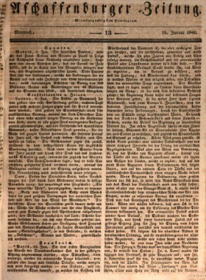 Aschaffenburger Zeitung Mittwoch 15. Januar 1840