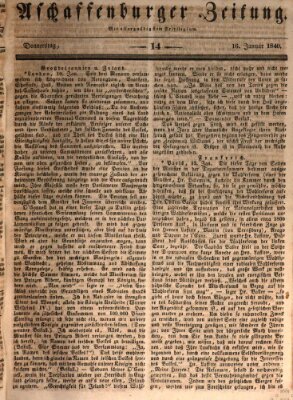 Aschaffenburger Zeitung Donnerstag 16. Januar 1840