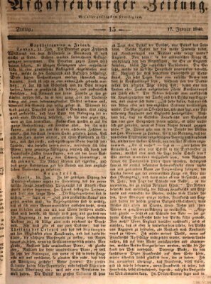 Aschaffenburger Zeitung Freitag 17. Januar 1840