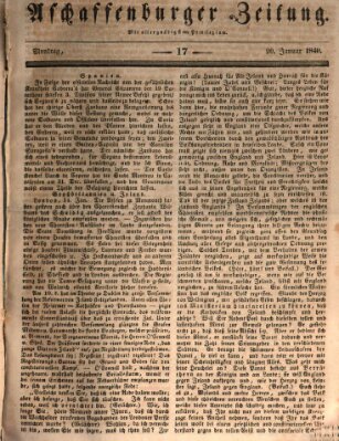 Aschaffenburger Zeitung Montag 20. Januar 1840