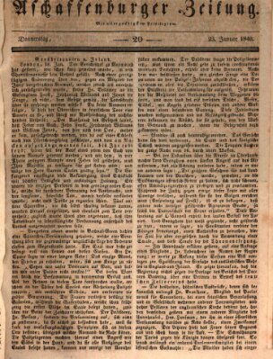 Aschaffenburger Zeitung Donnerstag 23. Januar 1840