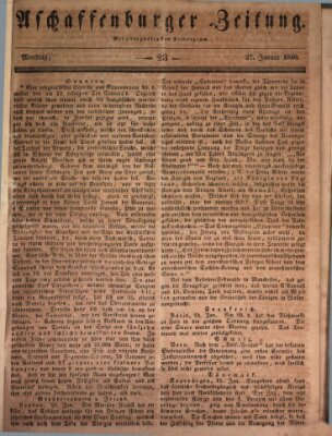 Aschaffenburger Zeitung Montag 27. Januar 1840