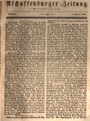 Aschaffenburger Zeitung Samstag 1. Februar 1840