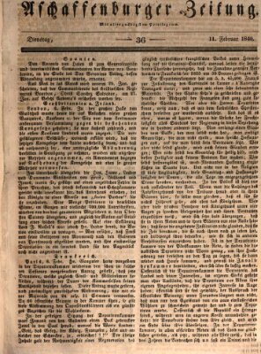 Aschaffenburger Zeitung Dienstag 11. Februar 1840