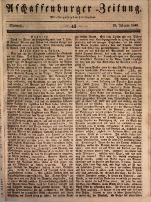 Aschaffenburger Zeitung Mittwoch 19. Februar 1840