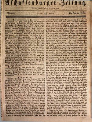 Aschaffenburger Zeitung Mittwoch 26. Februar 1840