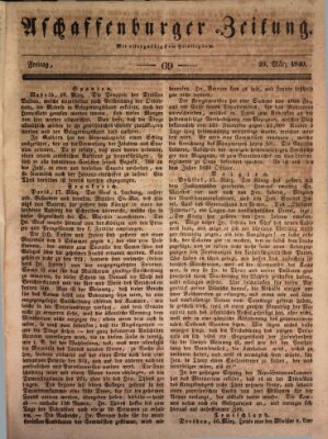 Aschaffenburger Zeitung Freitag 20. März 1840