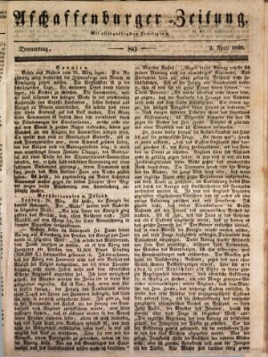 Aschaffenburger Zeitung Donnerstag 2. April 1840