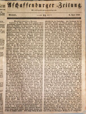 Aschaffenburger Zeitung Mittwoch 8. April 1840