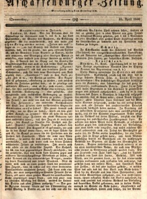 Aschaffenburger Zeitung Donnerstag 16. April 1840