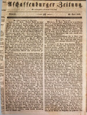 Aschaffenburger Zeitung Mittwoch 22. April 1840