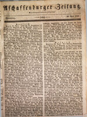 Aschaffenburger Zeitung Donnerstag 30. April 1840