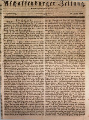 Aschaffenburger Zeitung Donnerstag 11. Juni 1840