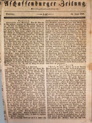 Aschaffenburger Zeitung Samstag 13. Juni 1840