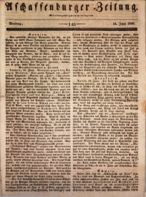 Aschaffenburger Zeitung Montag 15. Juni 1840