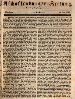 Aschaffenburger Zeitung Samstag 20. Juni 1840