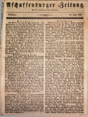 Aschaffenburger Zeitung Dienstag 30. Juni 1840