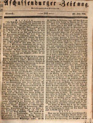 Aschaffenburger Zeitung Mittwoch 29. Juli 1840