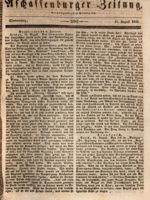 Aschaffenburger Zeitung Donnerstag 27. August 1840