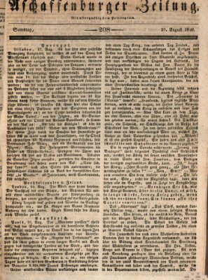 Aschaffenburger Zeitung Samstag 29. August 1840