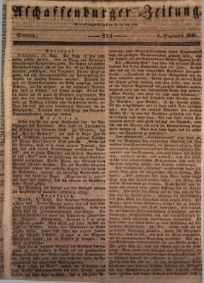 Aschaffenburger Zeitung Samstag 5. September 1840