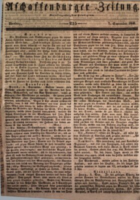 Aschaffenburger Zeitung Montag 7. September 1840