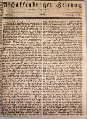 Aschaffenburger Zeitung Dienstag 15. September 1840