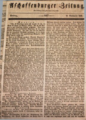 Aschaffenburger Zeitung Montag 21. September 1840