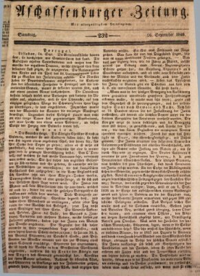 Aschaffenburger Zeitung Samstag 26. September 1840