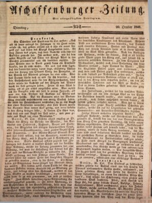 Aschaffenburger Zeitung Dienstag 20. Oktober 1840