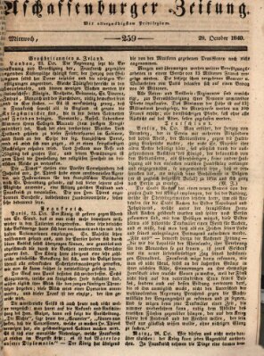 Aschaffenburger Zeitung Mittwoch 28. Oktober 1840