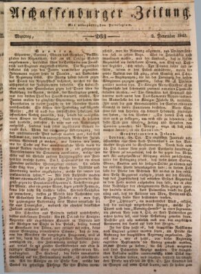 Aschaffenburger Zeitung Montag 2. November 1840