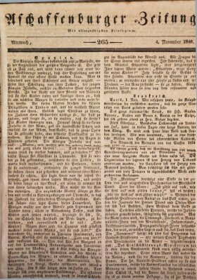 Aschaffenburger Zeitung Mittwoch 4. November 1840