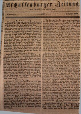 Aschaffenburger Zeitung Samstag 7. November 1840